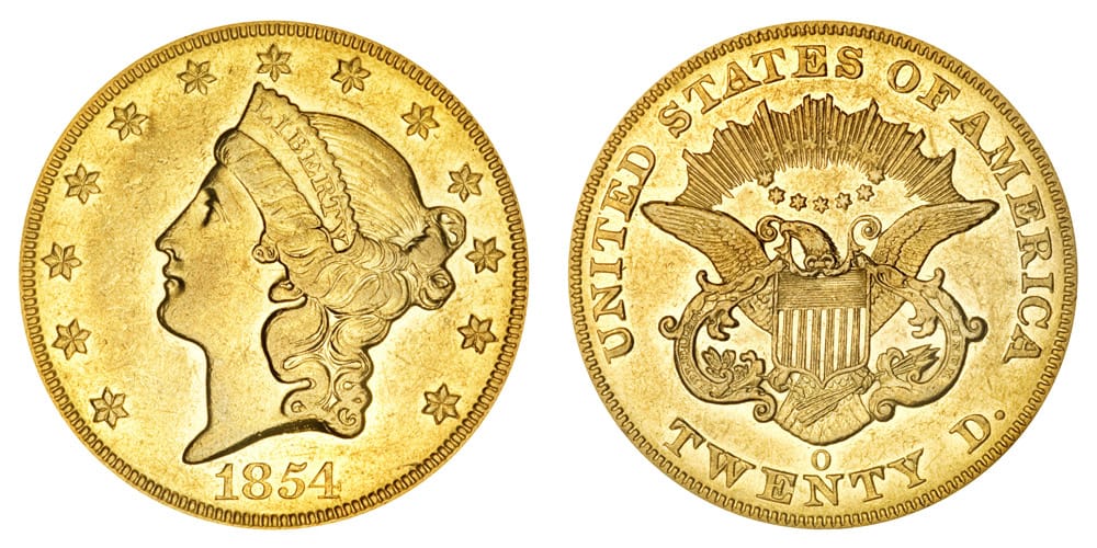 Rare Liberty twenty dollar gold coins