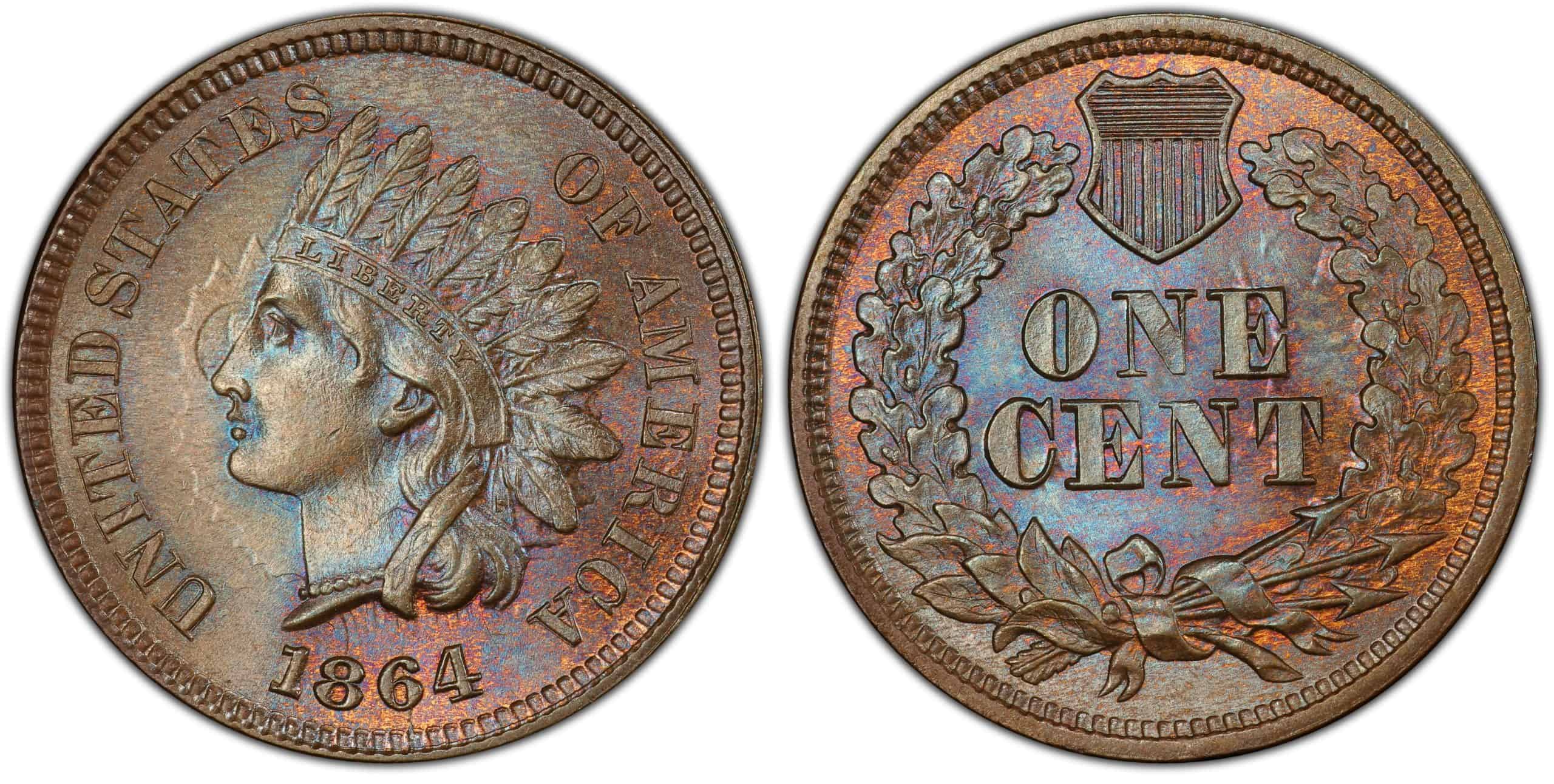 Features of 1864 Indian Head Penny