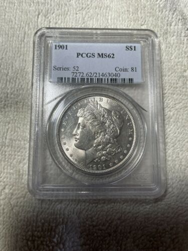 1901 P Morgan Silver Dollar MS62 PCGS