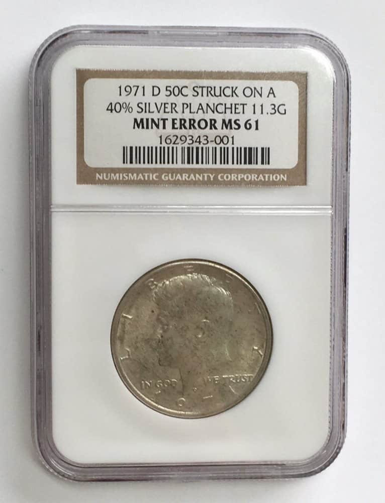 1971-D NGC MS61 Struck on Silver Planchet