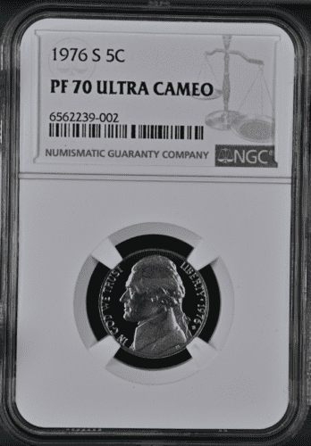 1976-S Proof Jefferson Nickel NGC PF 70 Ultra Cameo LOW POP