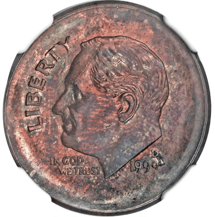 1999-D MS65 Broad Struck on a Cent Planchet