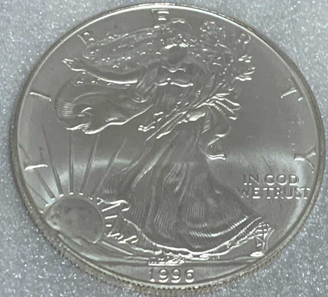 Low Mintage 1996 American Silver Eagle Dollar Troy Oz .999